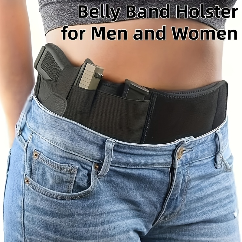 concealed carry belly band holster breathable elastic   waistband gun holster for men women iwb owb holster with movable magazine pouch universal fit most 9mm pistols   for  