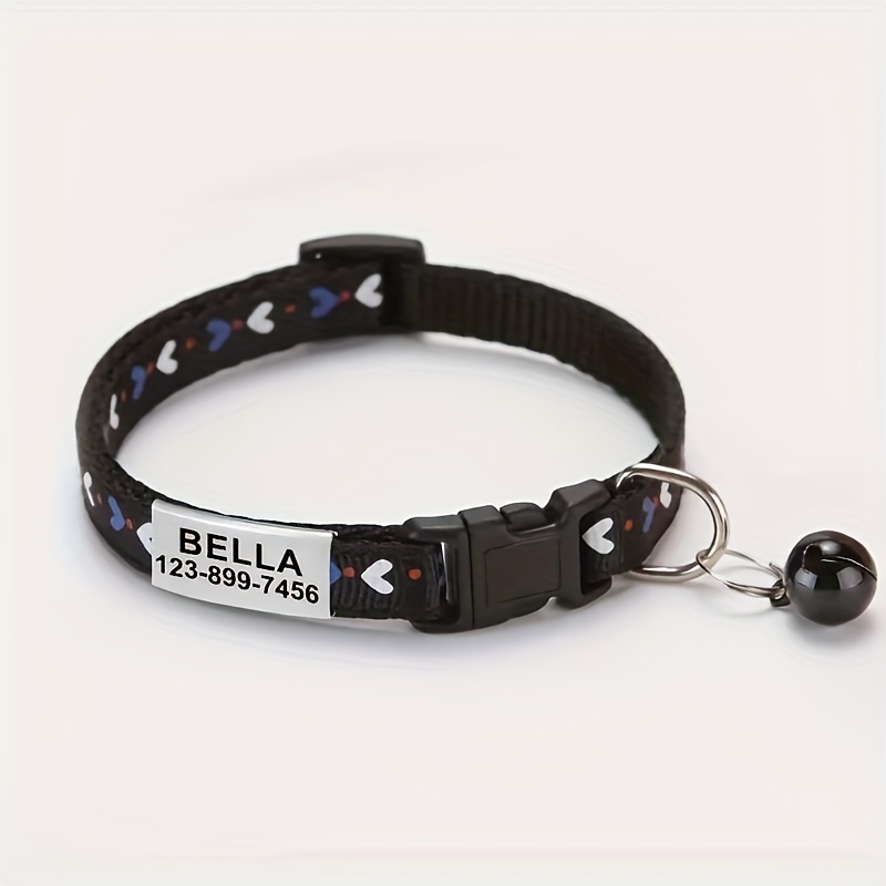 Personalized Cat Collar With Cute Kitten Pendant And Custom Engraving - For Your Furry Friend, Pet Id Tag