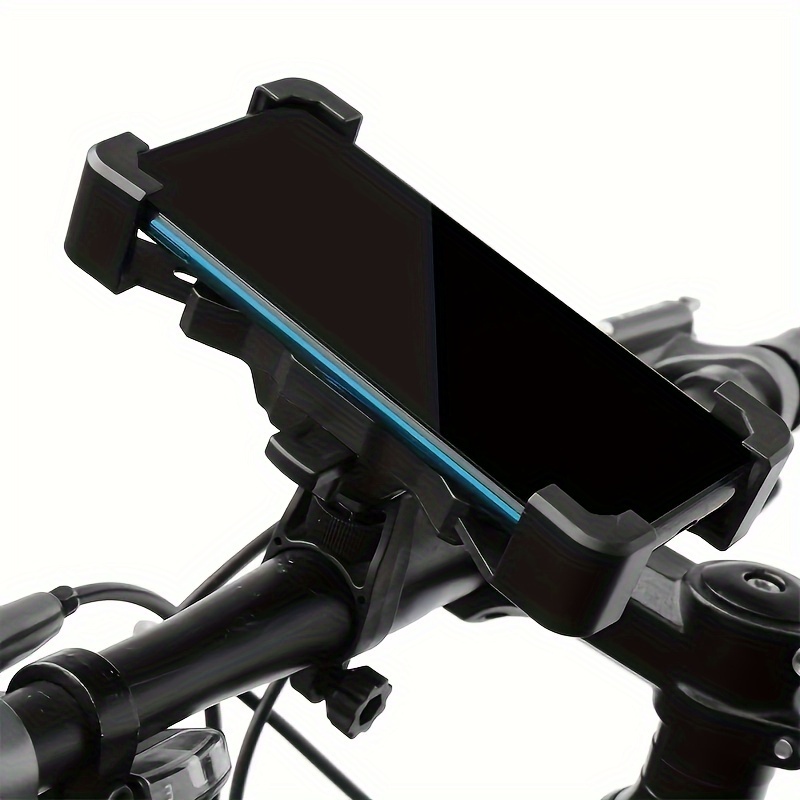 

1pc Universal Adjustable Bike Phone Mount - Gps Holder For Electric Bicycles And Motorcycles, Riding Accessory, Abs Material, Black