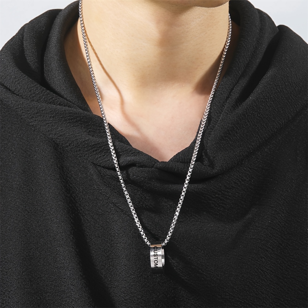 Personalized Engraved Name & Date Pendant Necklace