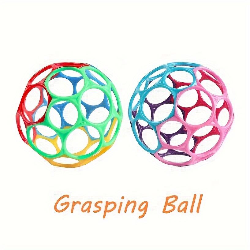 

Grasping Ball: 4 Inches, 2 Colors, 32 Finger Holes, Infant Massage Rattle, Early Education Toy, Soft Rubber, Suitable For 0-3 Years, Tpu Material