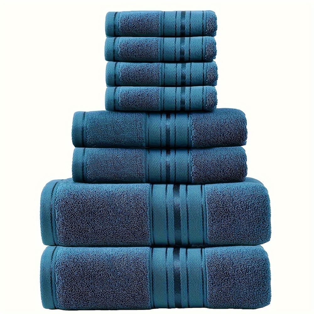 

8pcs Bath Towel Set, Includes 2 Bath Towels, 2 Towels, 4 Washcloths, - , For Bathroom, , Spa - 450 Gsm