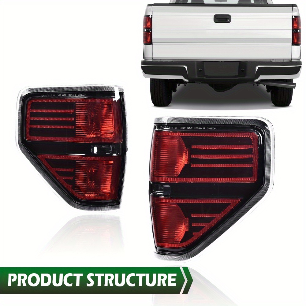 For Pickup Truck 2009-2014 Rear Tail Lights Brake Lamps Assembly