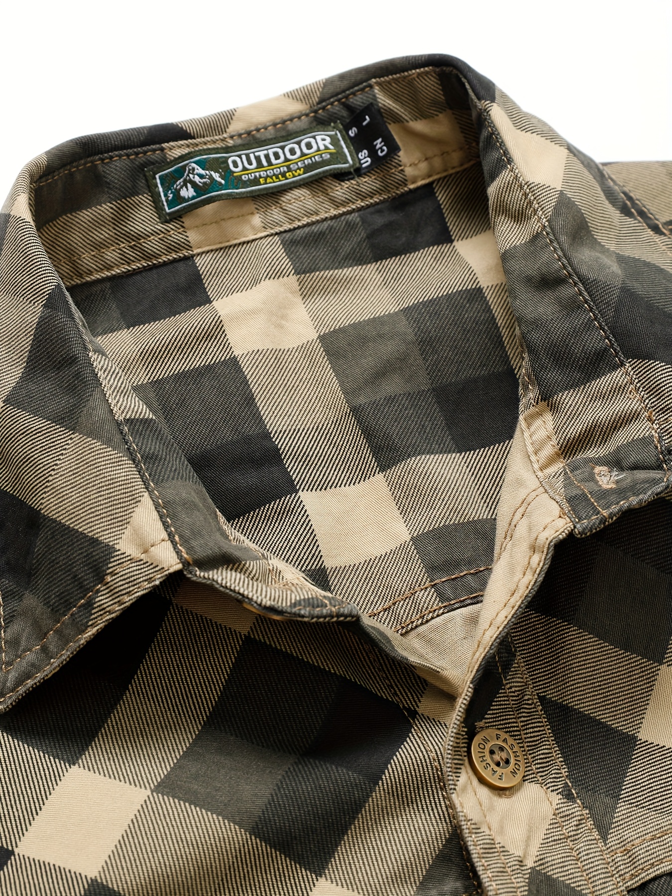 Chemise à Carreaux Homme Manches Longues — Style Workwear Nouvelle chemise à carreaux à manches longues pour homme, printemps/automne, pour tenue décontractée quotidienne, chemise de travail avec grandes poches