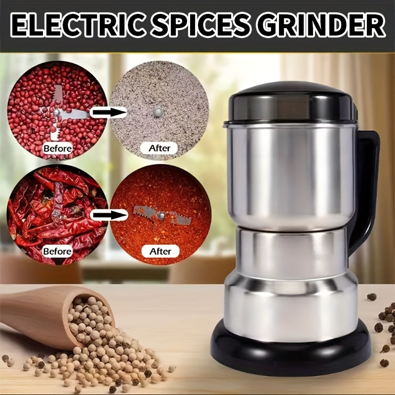 [Electric Grinder] 1 Large Multifunctional Electric Grinder, American Plug, Whole Grains Milling Machine, Which Can Grind Ingredients/Coffee Beans/Seasonings, Etc., Suitable For Home Kitchens (Not Wet Grinding)