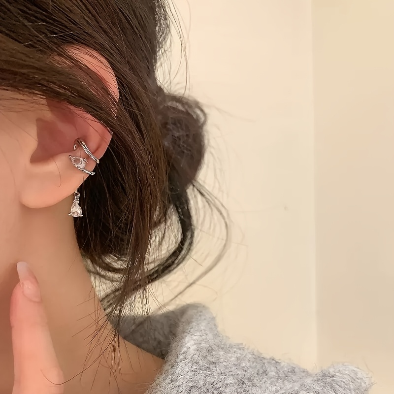 Elegant High-End Water Drop Shaped Clip-On Earrings