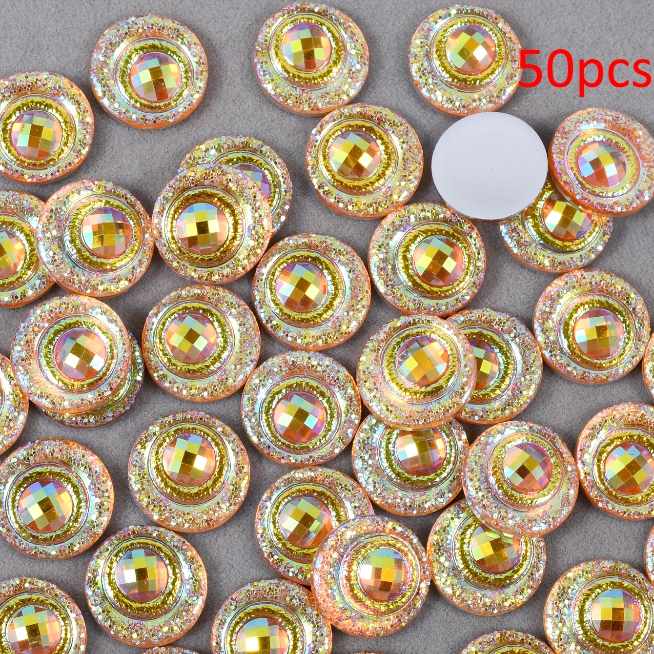 50pcs Iridescent AB Resin Rhinestones for DIY Crafts
