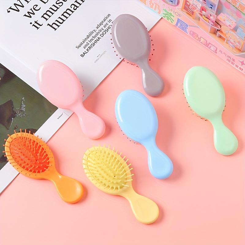 

1pc Brosse à Cheveux Mignonne et à - Peigne en Plastique ABS Portable et en Couleurs Pastel avec Poils pour Tous Types de Cheveux - Accessoire de , Peigne à Cheveux