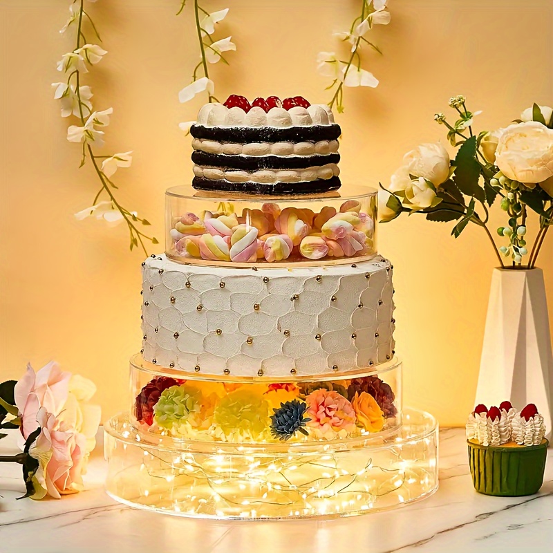 4 tier acrylic cake stand transparent circle display diy Temu