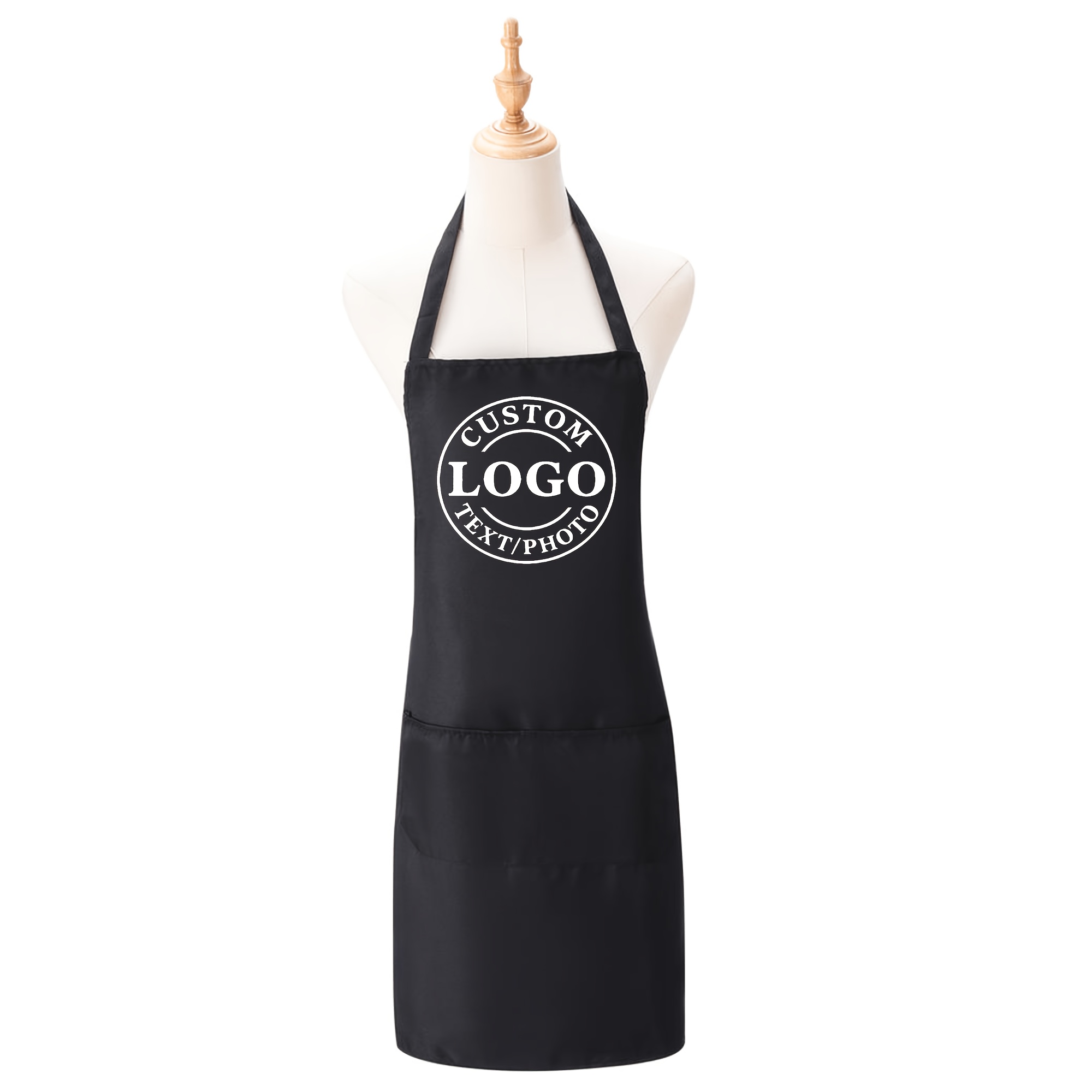 TEMU Personalized Logo Printed Apron, In Multiple Colors. Suitable For Cooking, Grilling, Baking, Chefs, Barbers, And . Unisex High Quality Bib Apron
