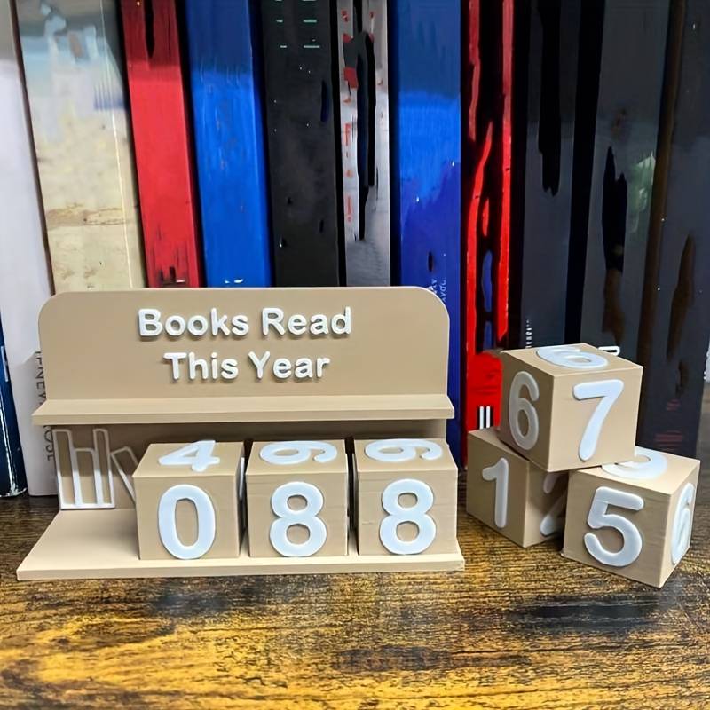 Compteur De Livres Imprimé 3D - Suivez Vos Lectures Jusqu'à 999, Cadeau Pour Lecteurs, Enseignants, Bibliophiles