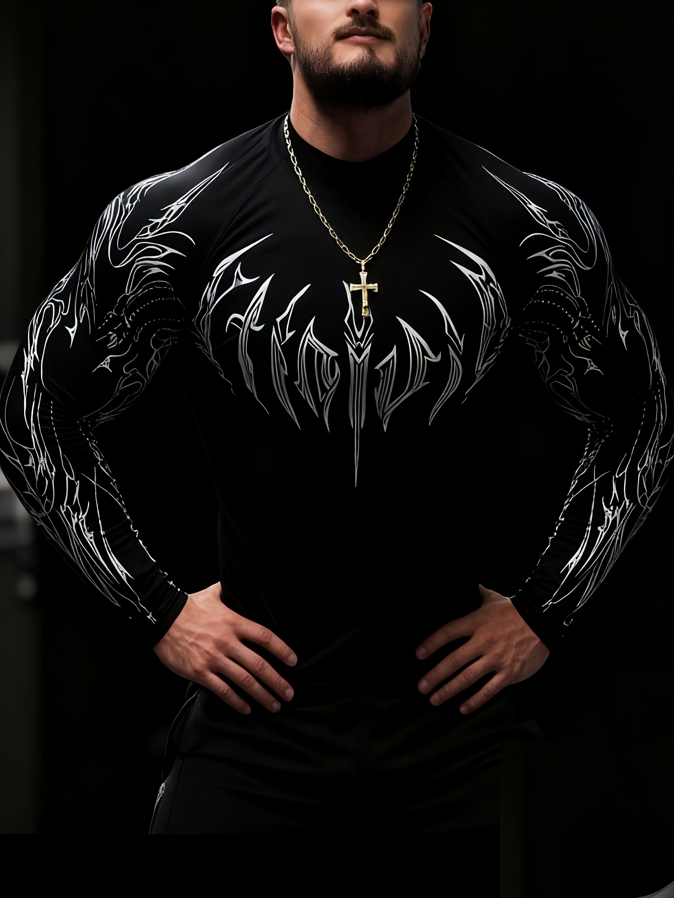 breathedivinity mens 2025 new high neck long sleeve muscle - Temu