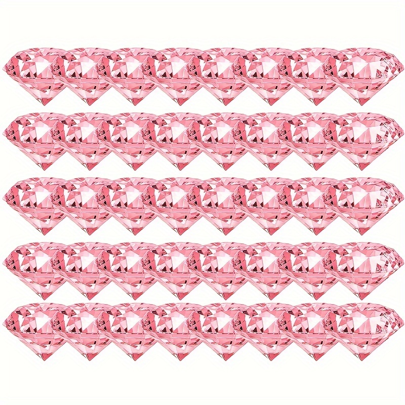 TEMU 40/80pcs 0.78inch 2cm Diamond Acrylic Gem Transparent Diamond Gem Vase Filler Wedding Table Crystal Dispersed Diamond Jewelry Suitable For Day