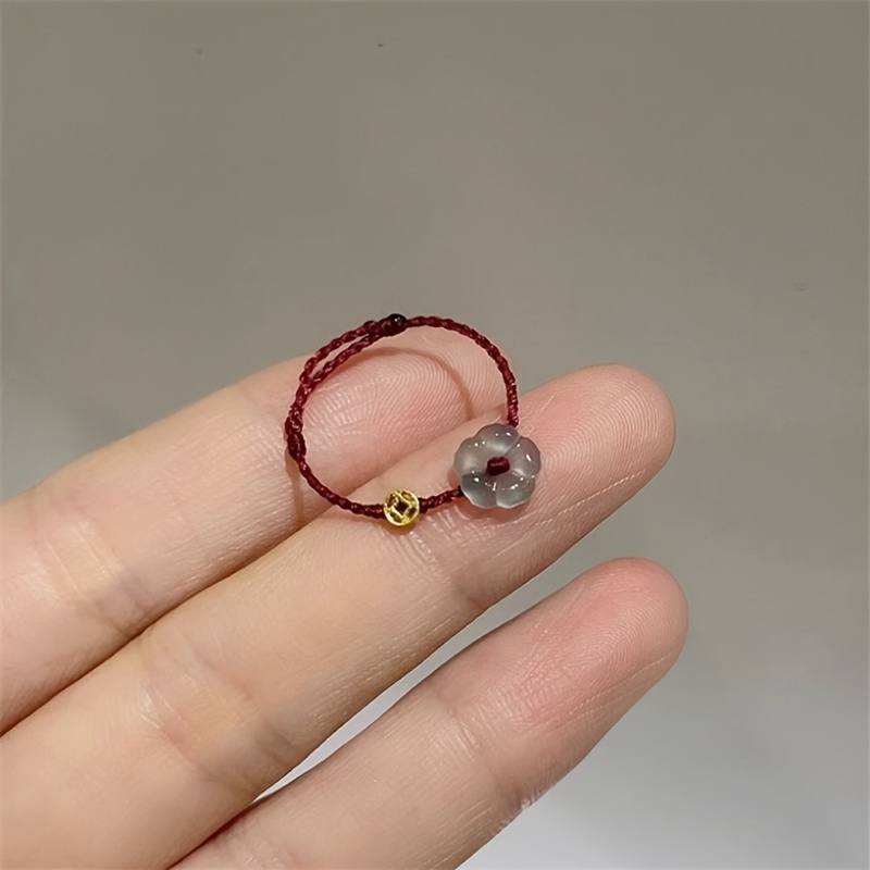 

Elegant Adjustable Nylon Rope Ring With Unique - Chic & Simple Women' Accessory For Casual Attire
