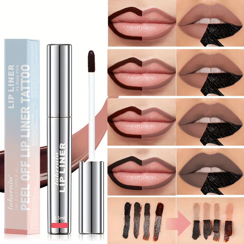 4-Color Matte Lip Liner, Long-lasting Color, Smudge-proof Lip Tattoo, Waterproof and Sweatproof, Moisturizing Nourishment, Fade-resistant, Cup-friendly, Suitable for All Light Beige Tones, Can be Combined with Lipstick or Lip Gloss, Creates Various Lip Looks, Mother's Day Gift