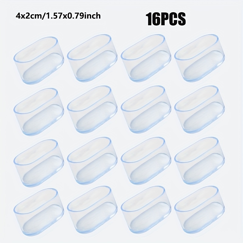 16-pack Table And Chair Foot Covers Wear-resistant Covers, Pvc Furniture Leg Protectors, Can Reduce Noise And Protect The Floor, Suitable For Sofas, Stools, Tables - Transparent