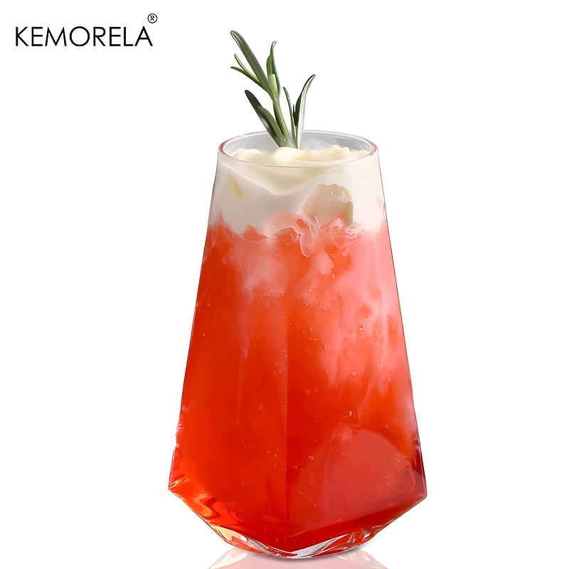TEMU Geometrical Highball Glasses 500ml Cocktail Glasses Glassware Drinking Set Crystal Glass Modern And Drinking Glasses For Water, Cocktail, Beer, Juice