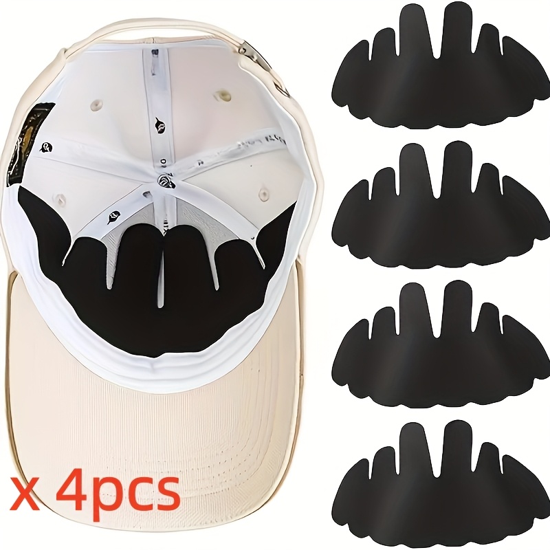 4pcs Baseball Cap, Duckbill Cap, Felt, Sweat-absorbing Adhesive, Non- Fabric, Semi-inner Lining, Sweat-absorbing To Prevent Black And Yellow, Inner Support Cap, Support Plate, Without Battery