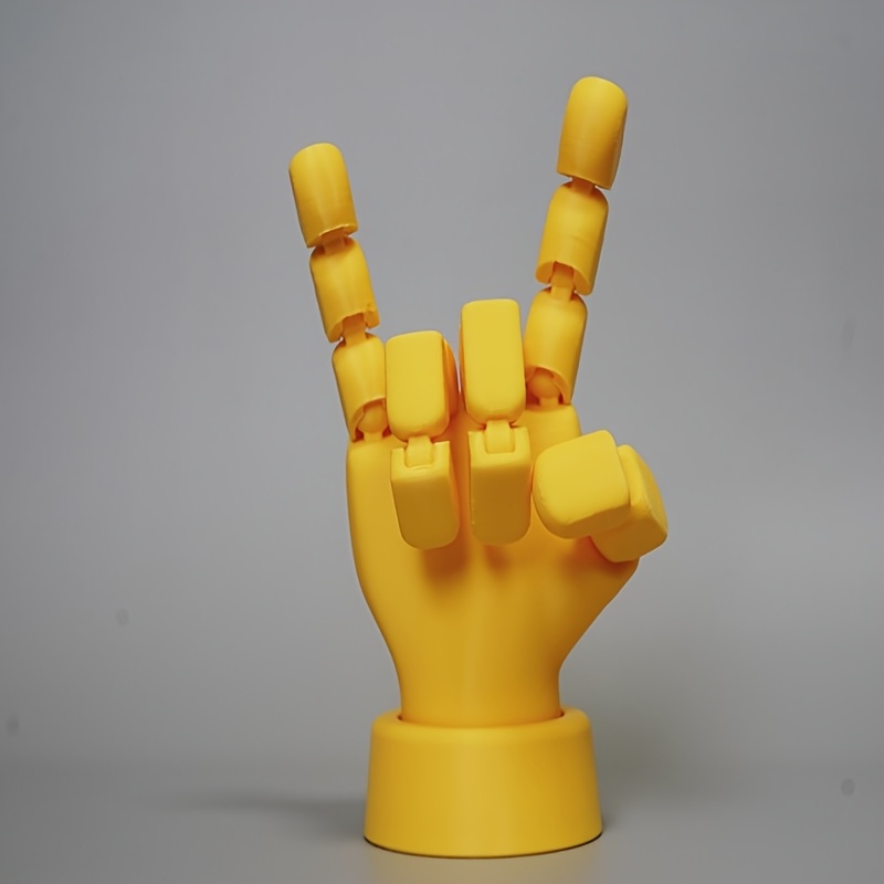E-shop Verstellbare Rock-On-Handstatue in mit beweglichen Gelenken – 3D-gedruckte Kunststofffigur, geeignet für Heim- Büro-Dekor, Rockmusik-Geschenk,