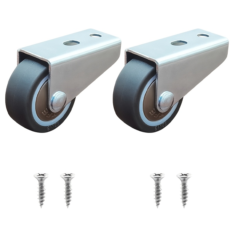 TEMU 6pcs Rubber Silent Sliding Door Wheel Set, Including 2 Rollers And 4 Screws - Metal Structure, Suitable For Under-bed Storage Cabinets, Storage