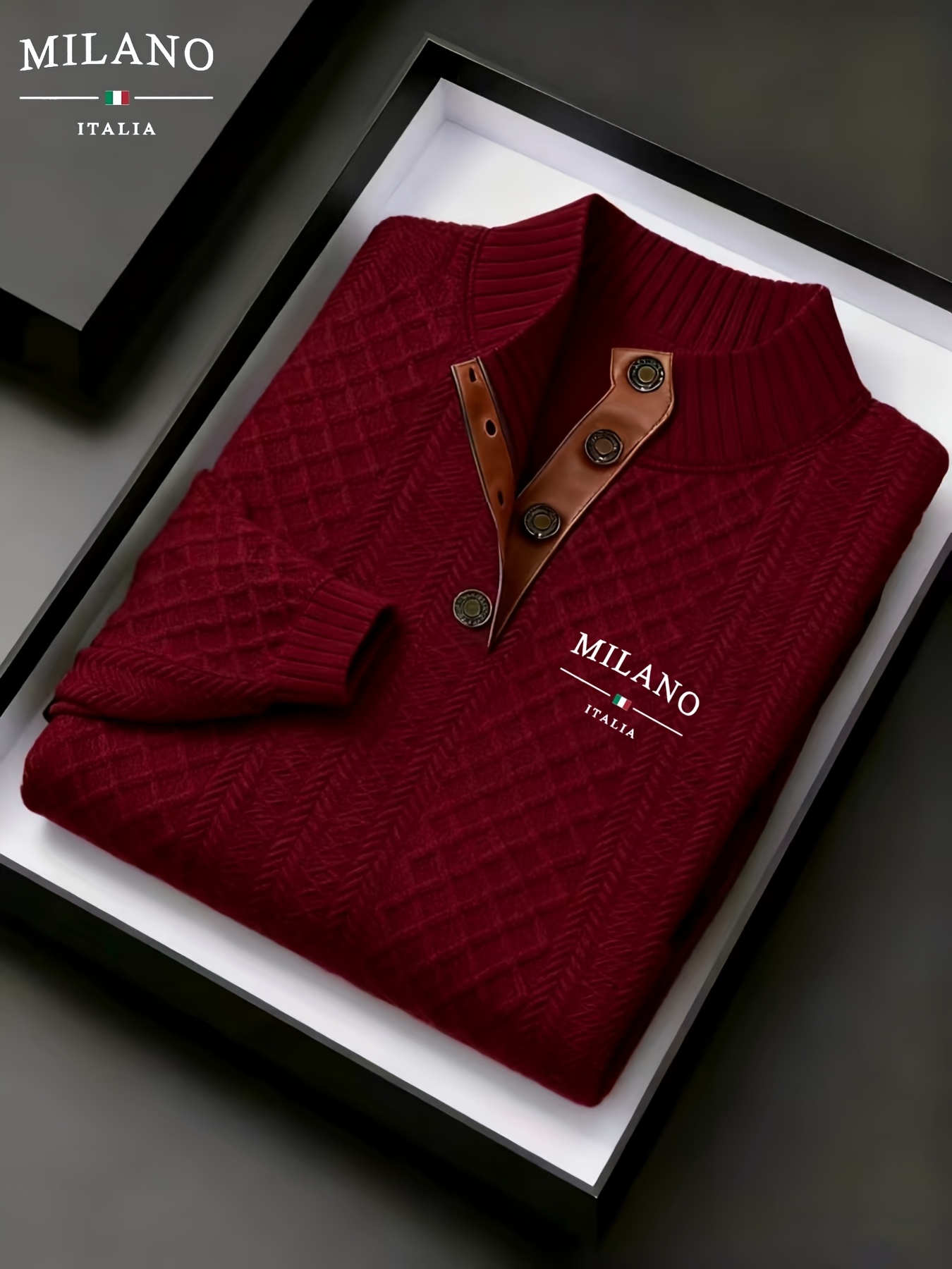 Heren Herfst-Winter Kerst Stand Collar Jacquard Gebreide Trui