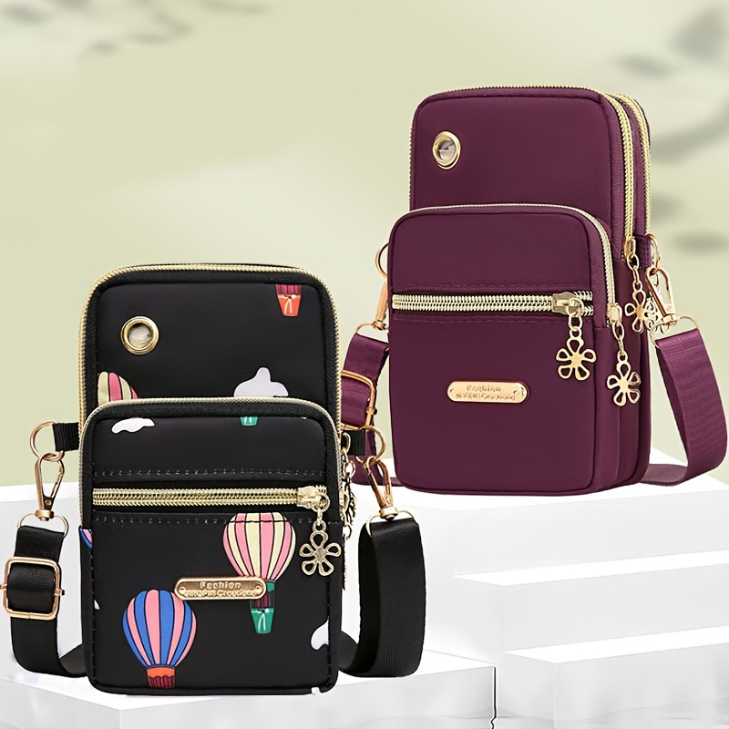 

Mini Crossbody Bag For Women, Versatile Nylon Wristlet, Neck Pouch, Coin Purse, Phone Bag With Adjustable Strap