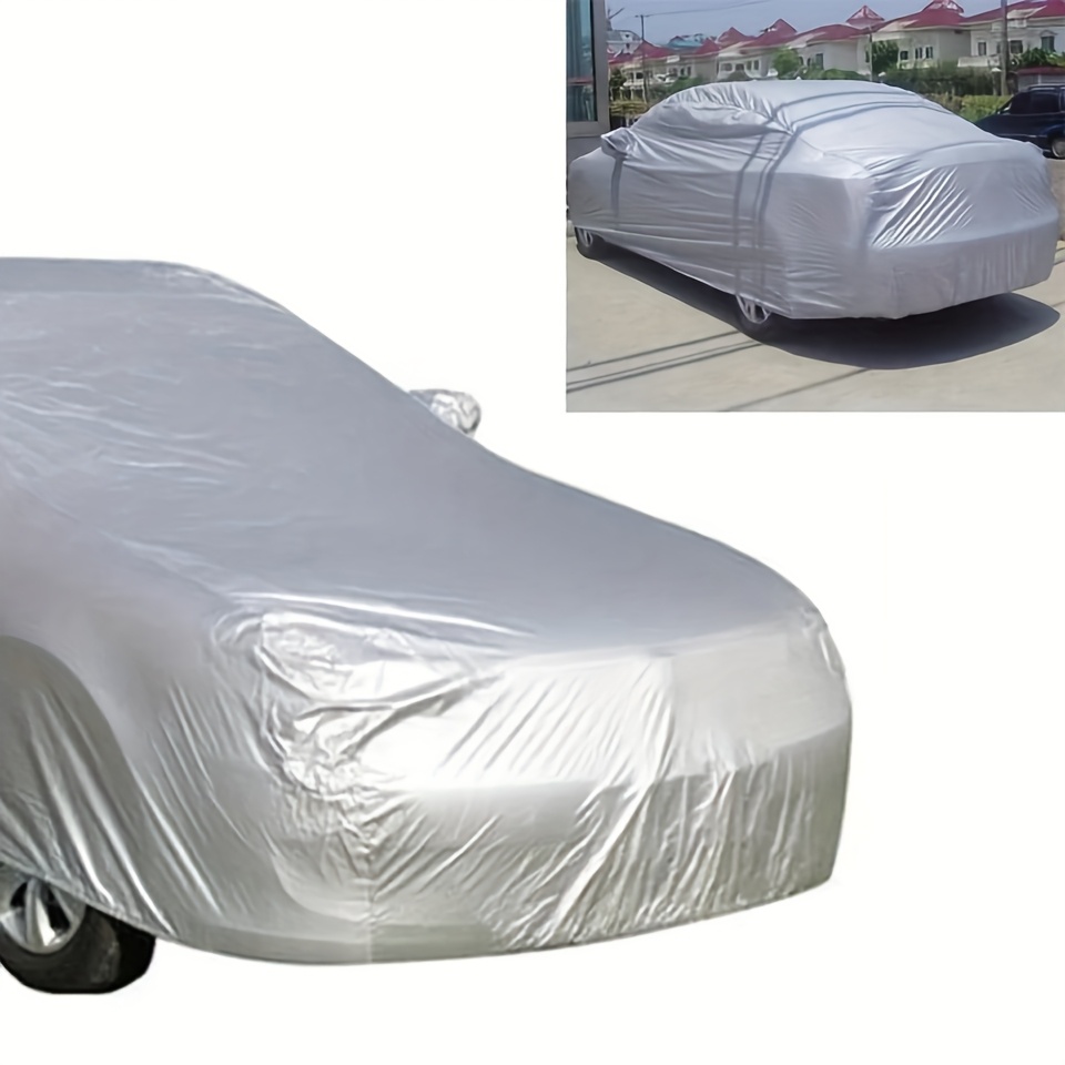 1pc housse de universelle étanche - protection extérieure les uv, pluie, poussière et résistante aux hautes températures, matériau peva de haute qualité, protection toutes pour , anti-poussière, argenté, accessoires auto détails 6