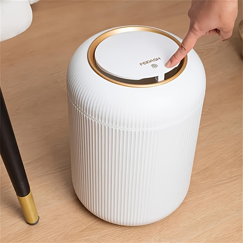 Image of Chinese New Year, Christmas Presents, A Single Luxury Trash Bin, Lantern-style Striped Press Household Trash Can, Suitable For Living Room, Kitchen, Bedroom, And Bathroom Use.