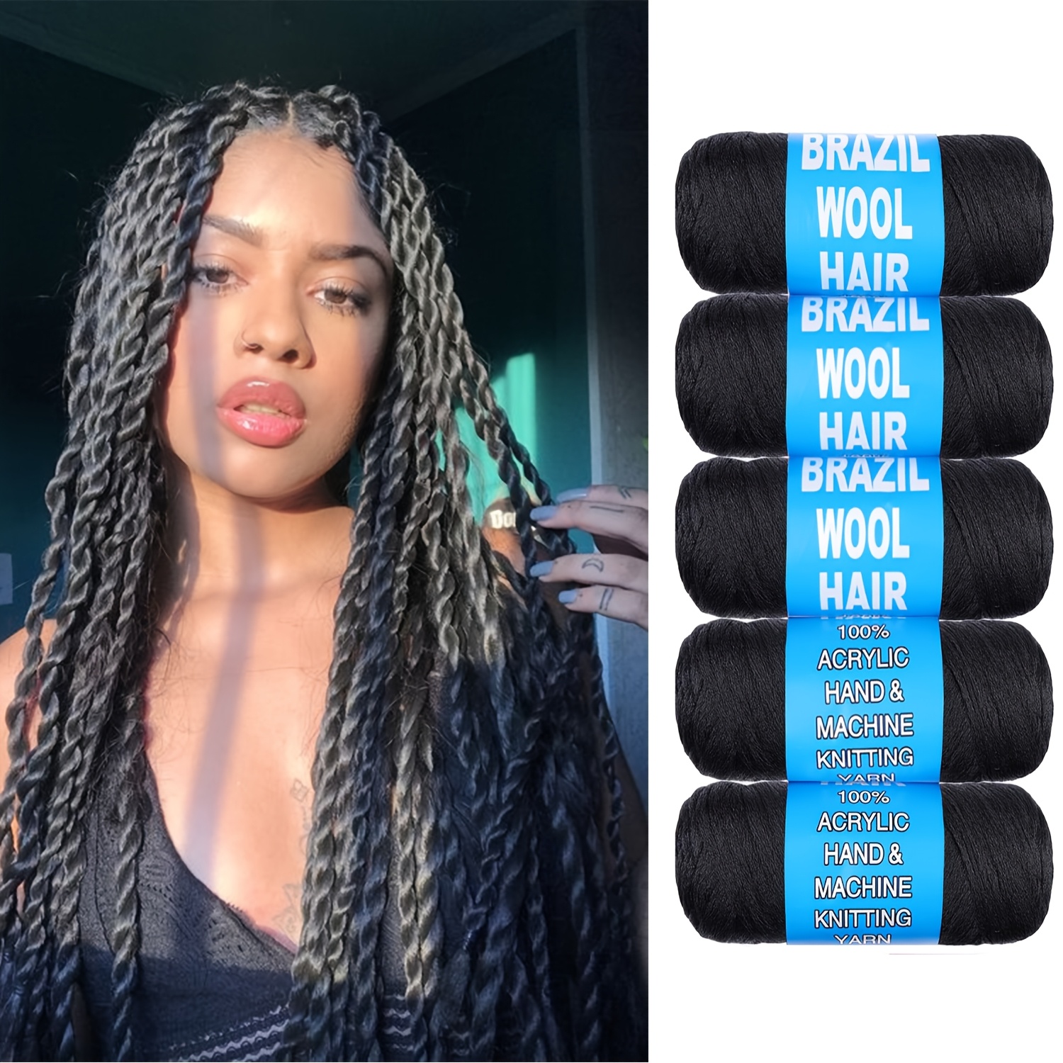 1 4 natural black brazilian acrylic yarn 70 - Temu Canada