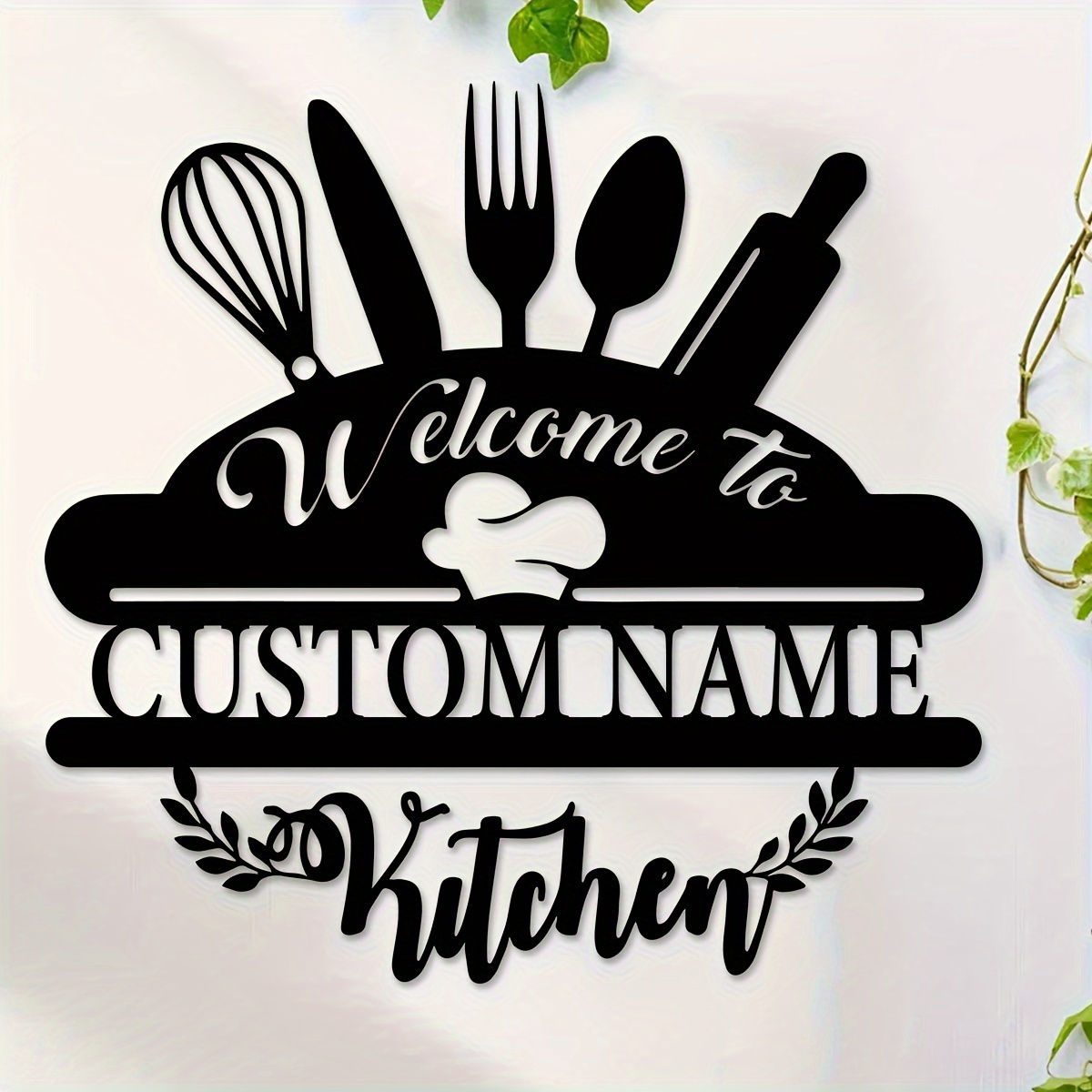 

1pc Custom Kitchen Wall Art, Personalised Kitchen Signs, Farmhouse Kitchen Wall Decor, Living Room Living Room Office Decorative Metal Art, Custom Name, Porch, Patio, Gifts