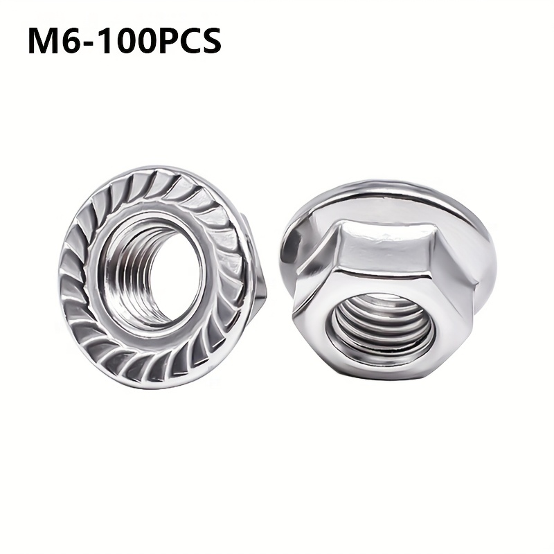 TEMU Tuerca de M6/M8/M10, cubierta de hilo completo para tornillos y pernos, kit de asortimiento, acabado que se o , tuerca antideslizante y tuerca,