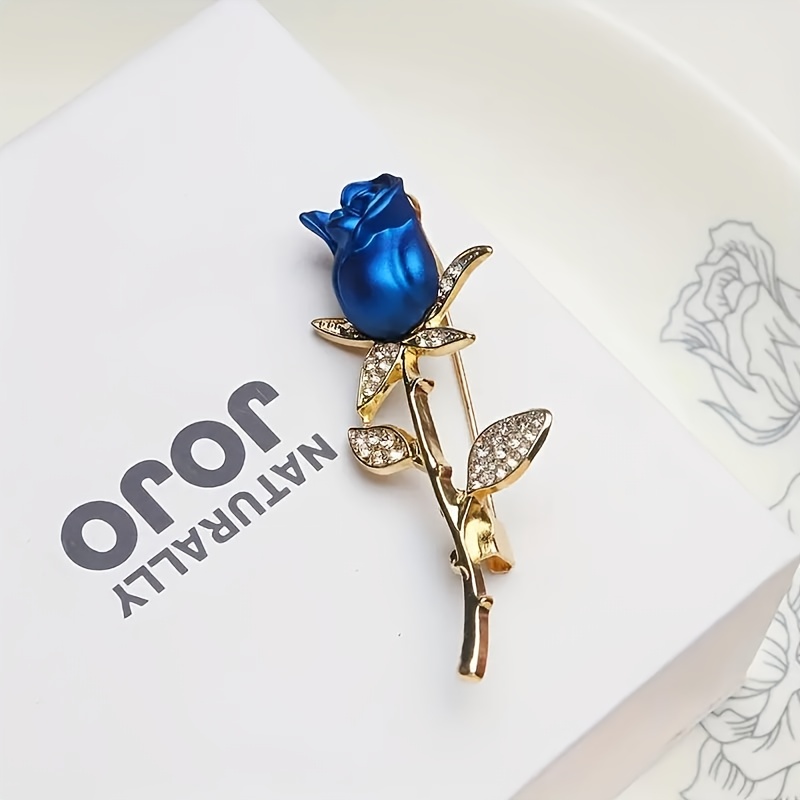 Vintage Women's Elegant And Stylish Rhinestone Rose Brooch, Alloy Accessory, Suitable For Casual Wear