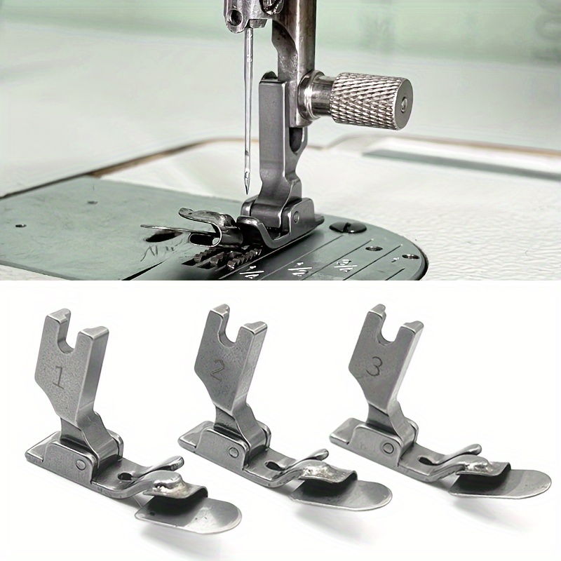 

Stainless Steel Flat Seamer Rolled Hem Presser Foot Set For Sewing Machines - 3 Sizes: 1mm/0.04inch, 2mm/0.08inch, 3mm/0.12inch