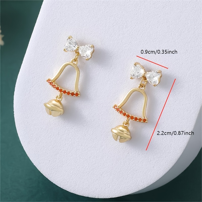 Christmas Bow Earrings with Bells, Sweet and Versatile