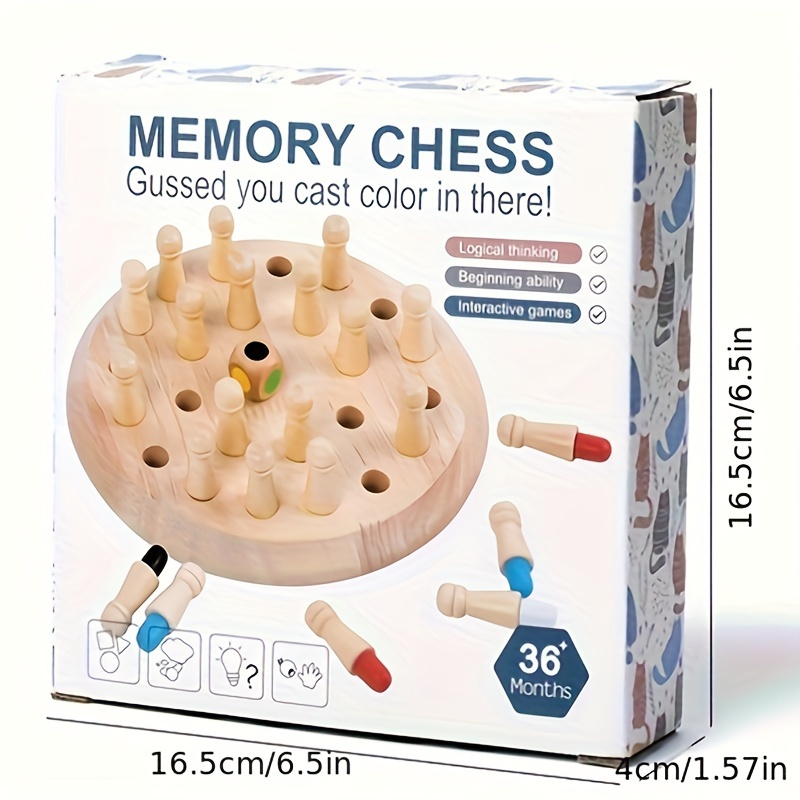  [Trend] Gençler için Ahşap Hafıza Satranç Oyunu - Renk Tanıma & Odaklanma Eğitimi, Eğlenceli Aile İnteraktif Bulmaca Oyuncak, Erken Öğrenme İçin Mükemmel, Cadılar Bayramı, Noel, Şükran Günü İçin Hediye