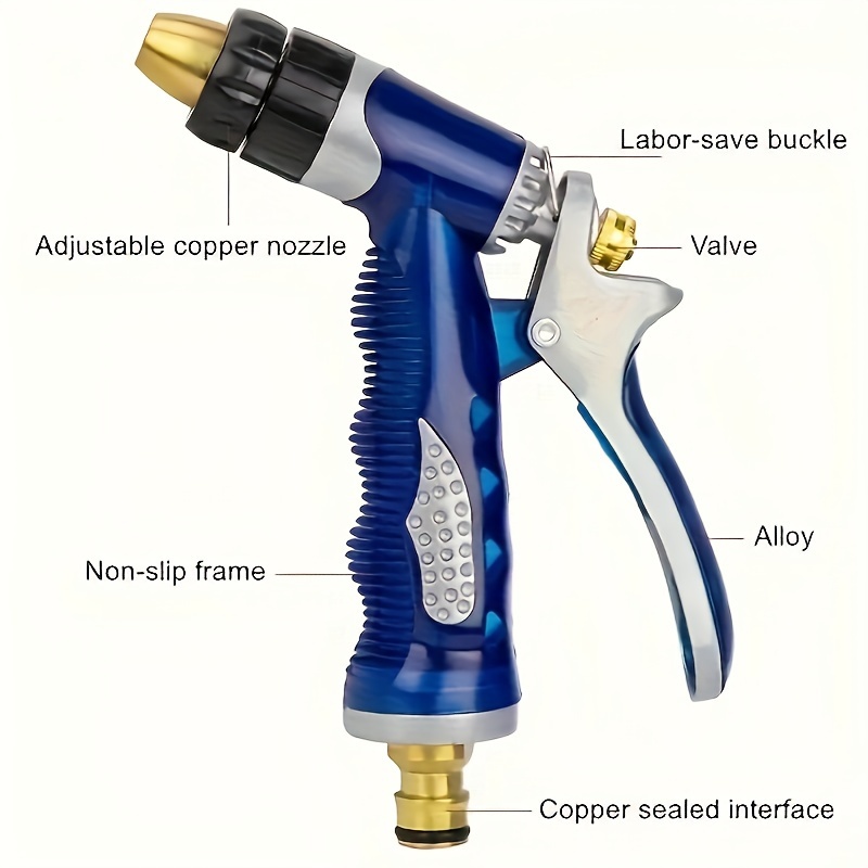 

High-pressure Brass Nozzle Water Spray Gun For Lawn, Garden & Car Wash - Durable Abs Resin