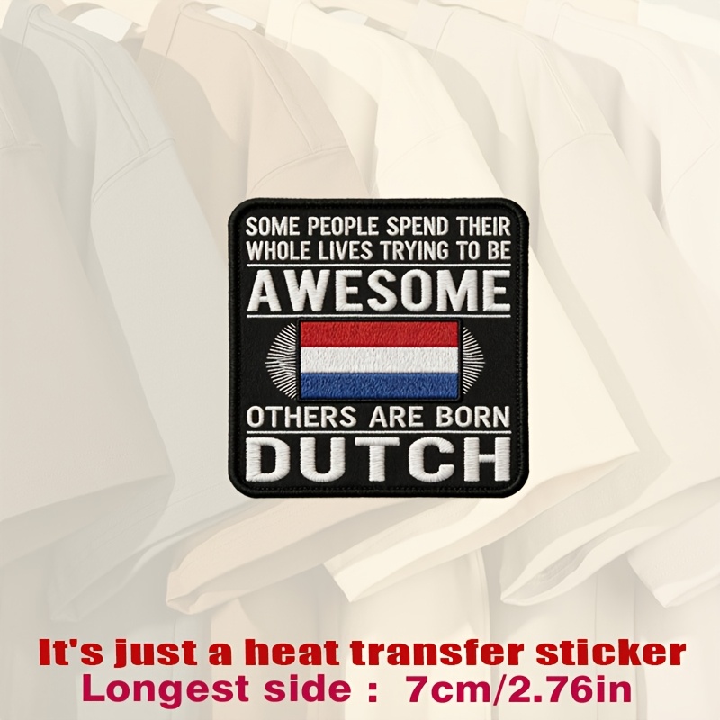 TEMU With White Text, Dutch Flag, And Lettering: " Spend Their, Heat Transfer Stickers Are Suitable For Flat Fabrics Such , Hats, Canvas Bags, Throw