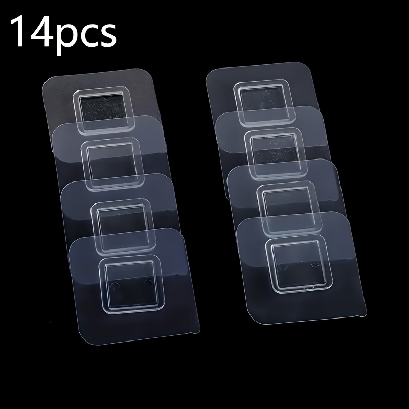 E-shop 14 Stück Starke Klebehaken Wandhaken Transparent Wasserdicht Stanzfreie Haken Geeignet für Badezimmer Küche Nahtlose Installation, Wasserdicht