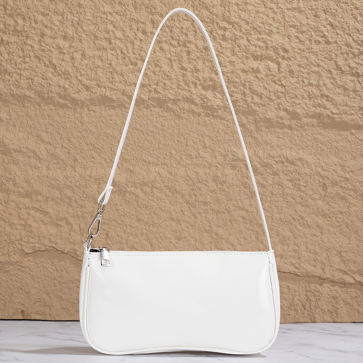 TEMU Sac à main, Sac à main rétro de couleur unie de qualité supérieure pour les quotidiens, Sac baguette, Convient aux de bureau et aux employés de
