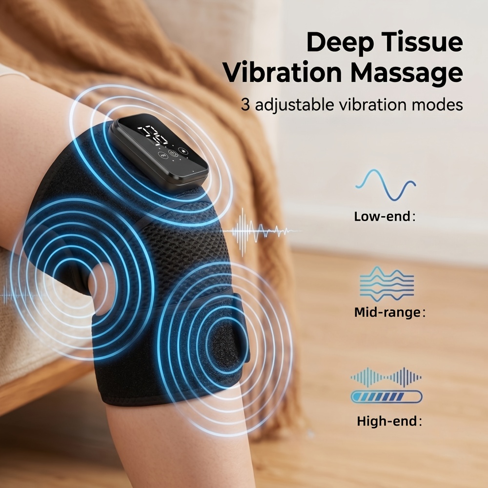 Rechargeable Knee Heating Massager with USB Cable, 3-Level Temperature Settings