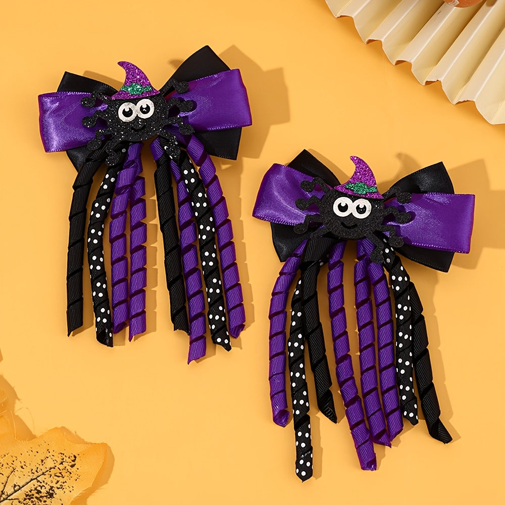 TEMU 2 piezas de brujas de con de satén negro y , pinzas para el cabello con fieltro , de , horquillas de de caballo, regalo de adiciones para el