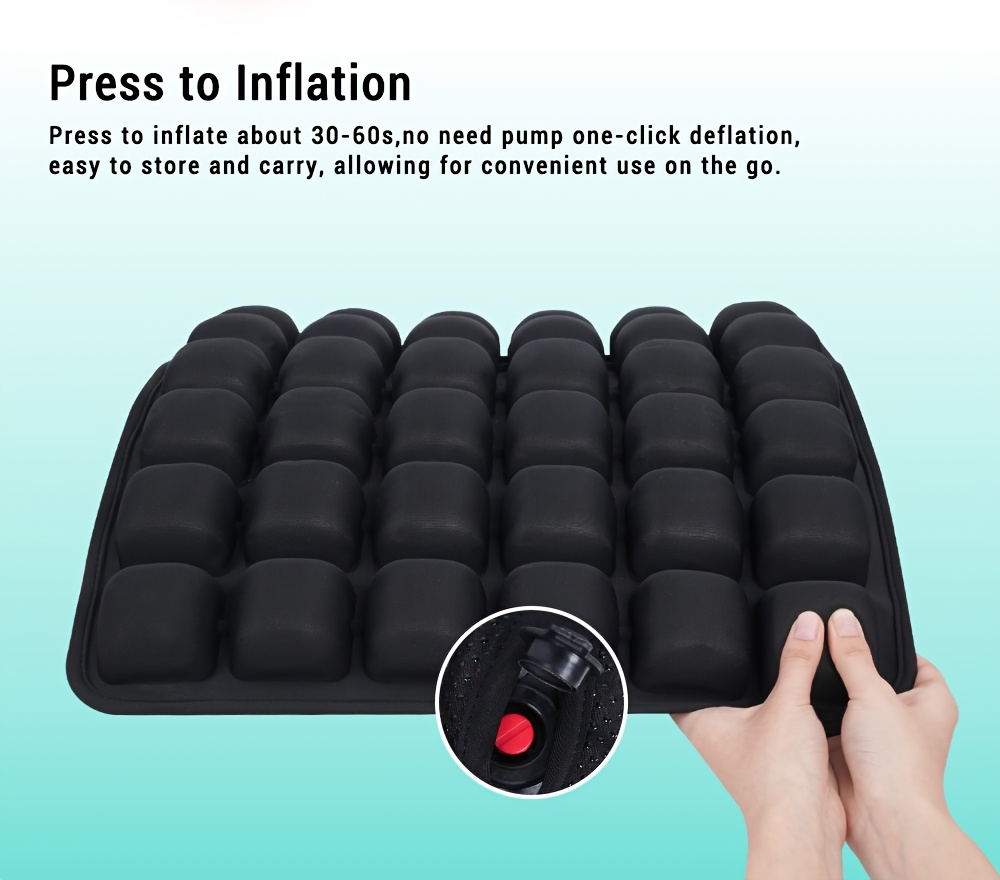 1pc 3d pressure relief air cushion office chair car seat cushion back support pad for desk chair wheelchair adjustable   ergonomic cushion portable and inflatable Product details 1