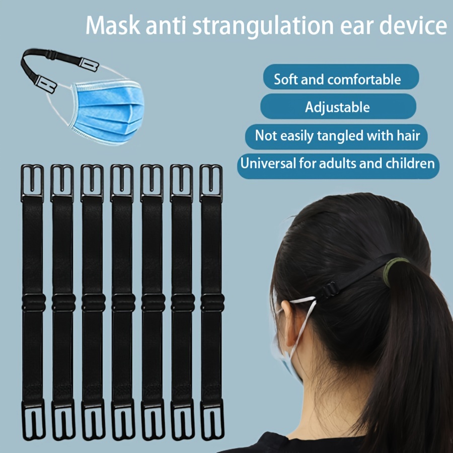 

5 Pcs Adjustable Face Mask Ear Strap Extender - Anti Strangulation, Soft And Comfortable, Universal For Adults And Children