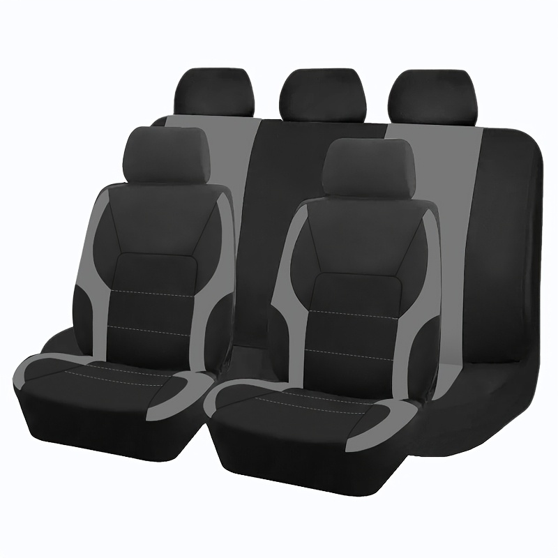 E-shop Vollbezogene Autositzbezüge Vordersitze Rücksitz Polyester Autositzschoner Einfache Installation Rücksitz Geteilt Geeignet für Classic Truck Suv