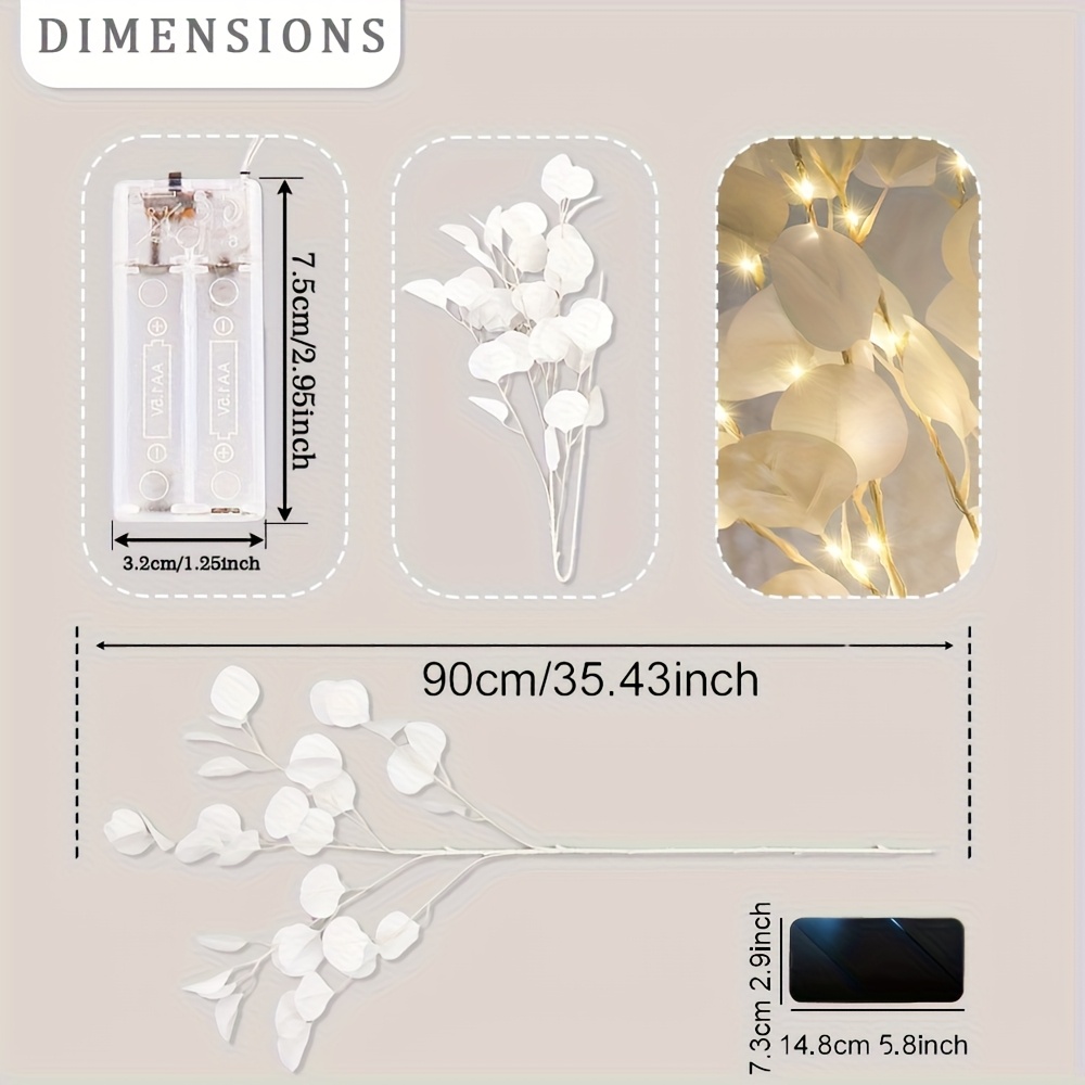 leaf branch lamp 20 led artificial tree string lights suitable for bedroom bedside desktop decoration weddings parties thanksgiving christmas valentines day and back to   home and office decor Product details 0