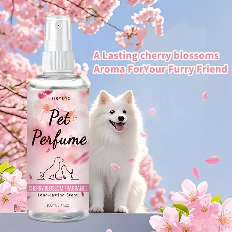 Natural Cherry Blossom Pet Coat Care Fragrance Spray 100Ml Infused with Natural Moisturising Ingredients, This Spray Banishes Frizz, Dryness And Tangles, Leaving Coats Fuller
