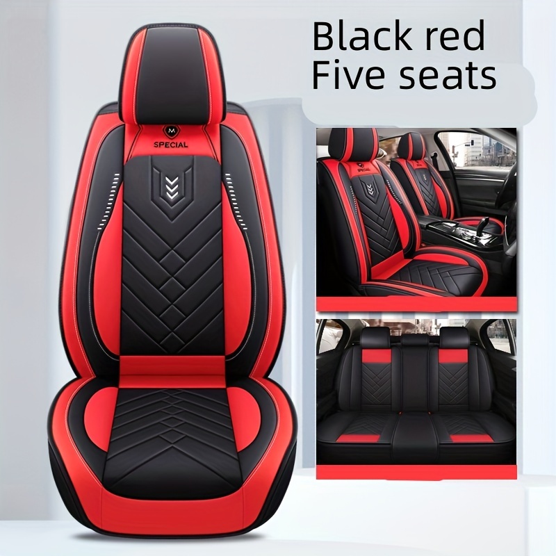 

5 Seats Front And Rear New Seat Cover Pu Leather Universal Car Cushion 4 Seasons Universal Interior Seat Cover Accessories