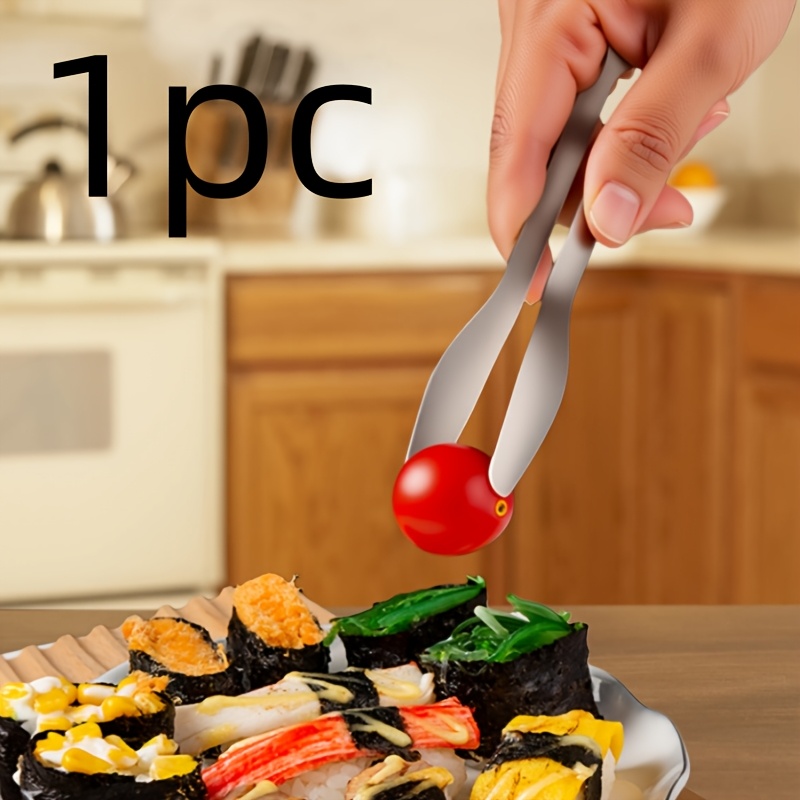 TEMU 1pc Of 304 Stainless Steel Japanese Food Tongs, Serving Tongs, Food Tongs, Bread Tongs, Kitchen Clips, Barbecue Tongs, Salad Tongs, Suitable For