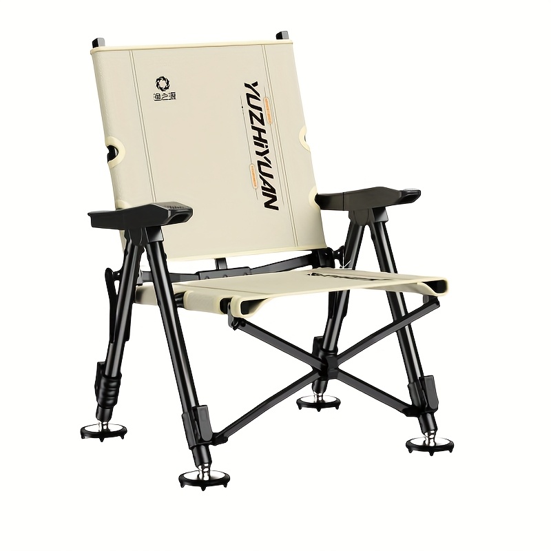 Image of Yuzhiyuan New Fully Foldable European-, Portable Folding Fishing Chair, Suitable For Terrains, With Extendable Legs, An For Fishing Enthusiasts, Perfect As A Gift For
