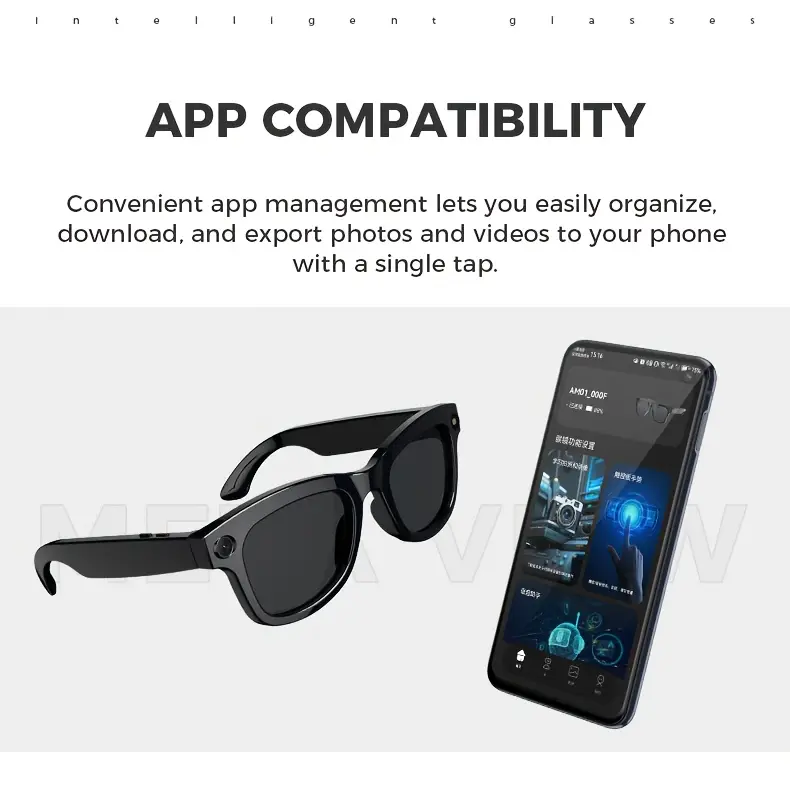 2025 new ai smart glasses with hd camera photo taking translation multi language translation wireless answer phone music player weather viewing video recording surveillance and more multifunctional smart glasses surround earphones touch button activated anti blue light function suitable for cycling motorcycle driving record outdoor fishing long Product details 4